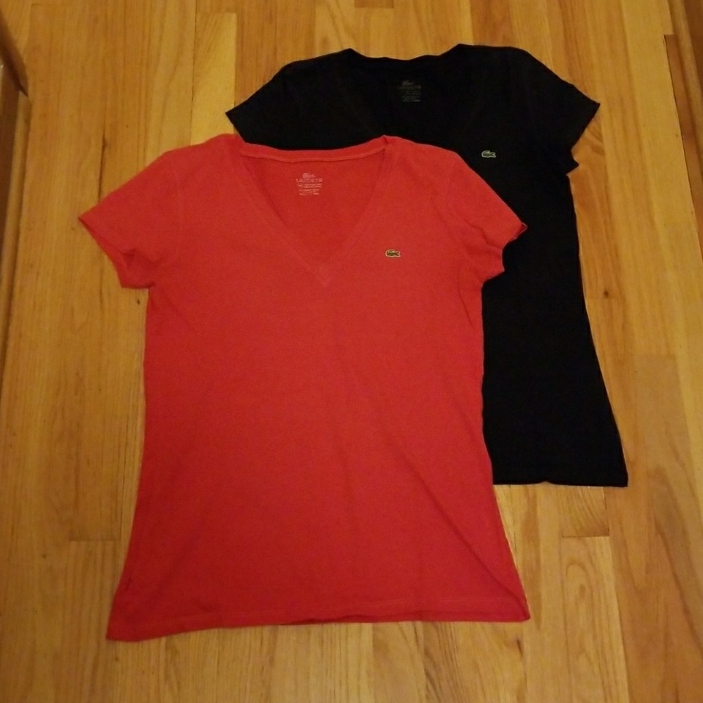 Set of 2 lacoste v neck shirts