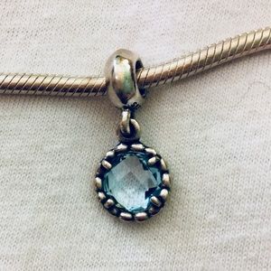 PANDORA Dangle Charm Cool Breeze Blue Topaz