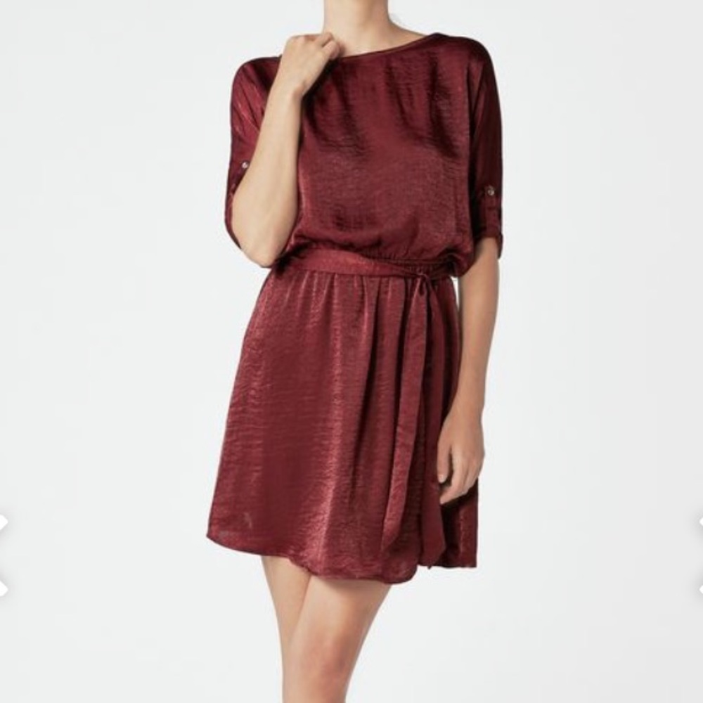 Burgundy Dolman Sleeve Dress