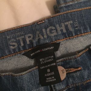 < New York & Co Mid Rise Straight Leg Jean