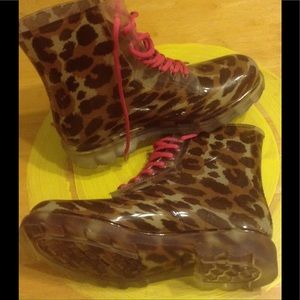 Leopard print lace up rain boots ☔️