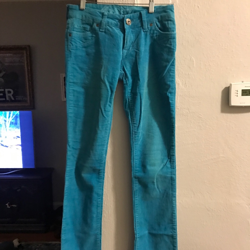 Delia's bright blue corduroy pants