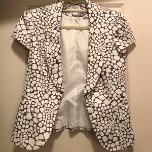 Calvin Klein stretch blazer size 2 white and grey