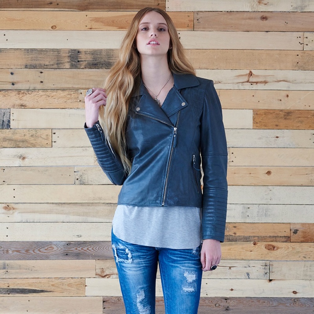 Malibu Road “Walsh - New Era Biker” Leather Jacket