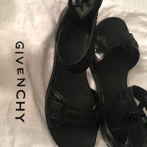 Givenchy Rubber Zipper Ankle Strap Sandals