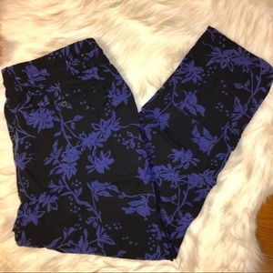 Lucky Brand navy blue floral elastic lounge pants