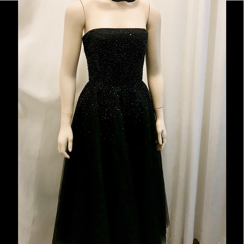 Black strapless  Ballgown beaded sequined bodice