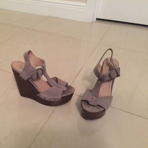 Grey/taupe suede Steve Madden wedges MAKE AN OFFER