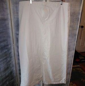 Khaki denim long skirt