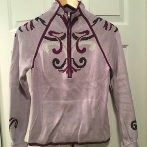 Athleta ski sweater, lavender, size small