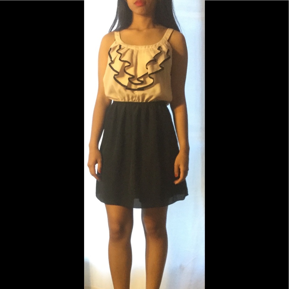 Express black and pale pink dress (semi-formal).