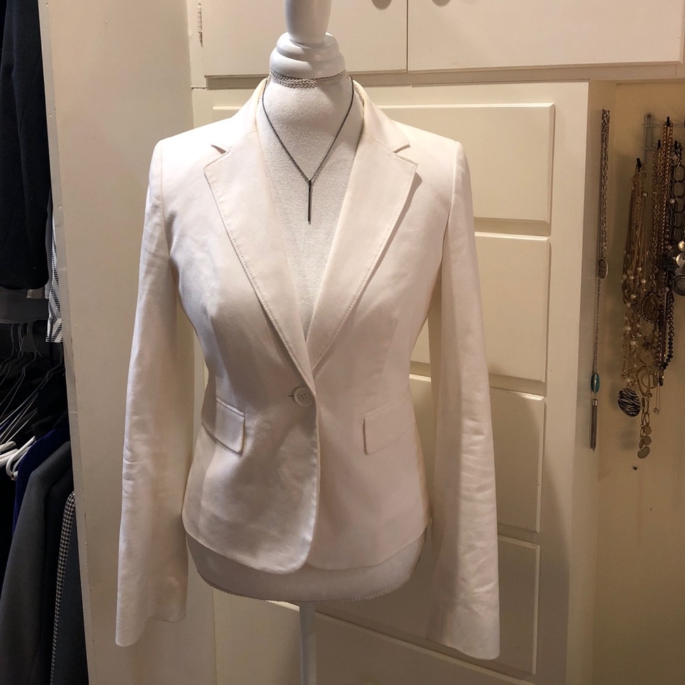 Ann Taylor Loft white lined blazer