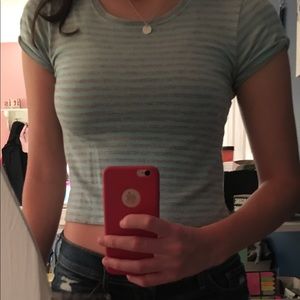 Wet seal striped form fitting crop top