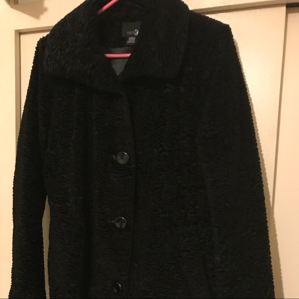 East 5th Unique Black Velvet Wave coat so cute!
