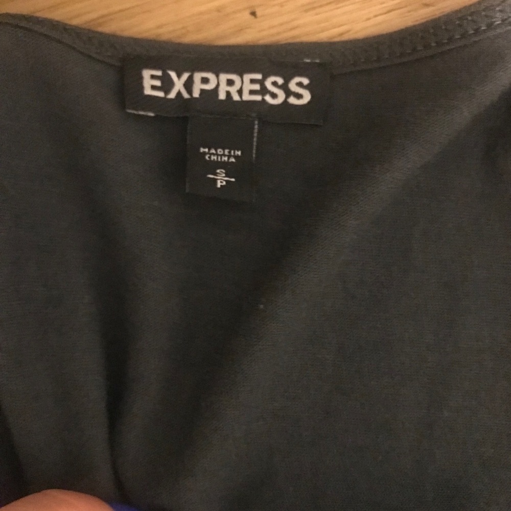 Express Grey Sequin Racerback Tank - Picture 2 of 4