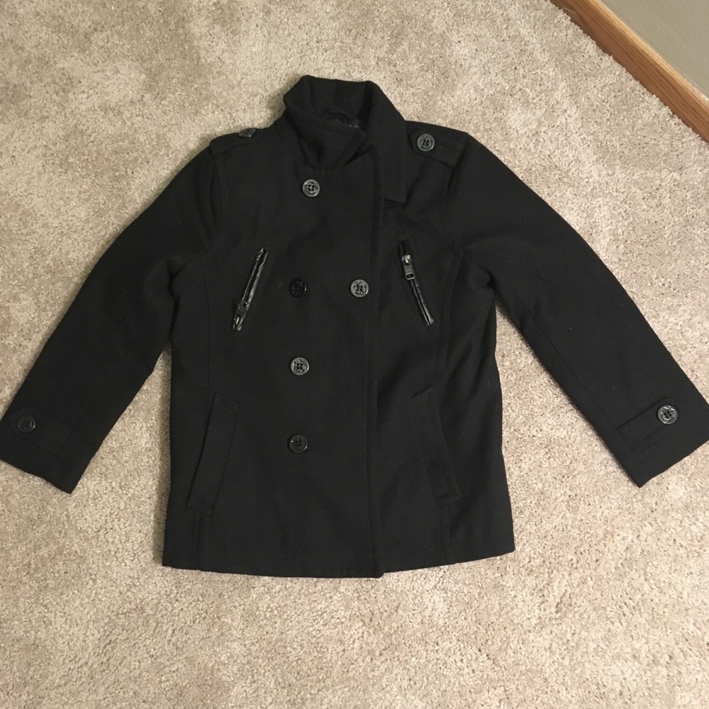 Boys black pea coat