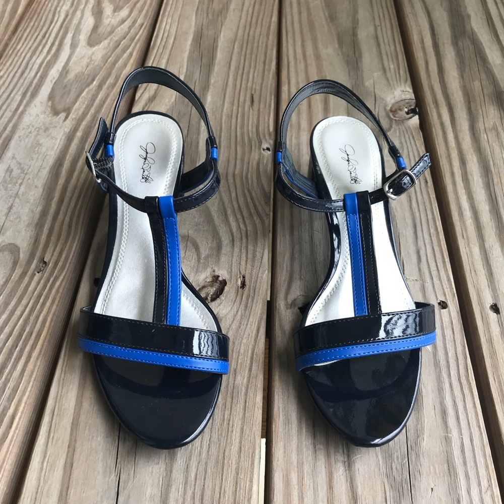 Black and Blue Strappy Sandal