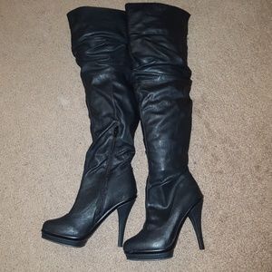 Black Knee High Boots
