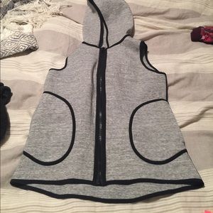 Lulu zip front reversible vest hoodie