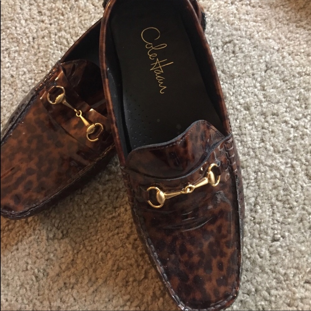 Cole Haan Leopard Penny Loafers