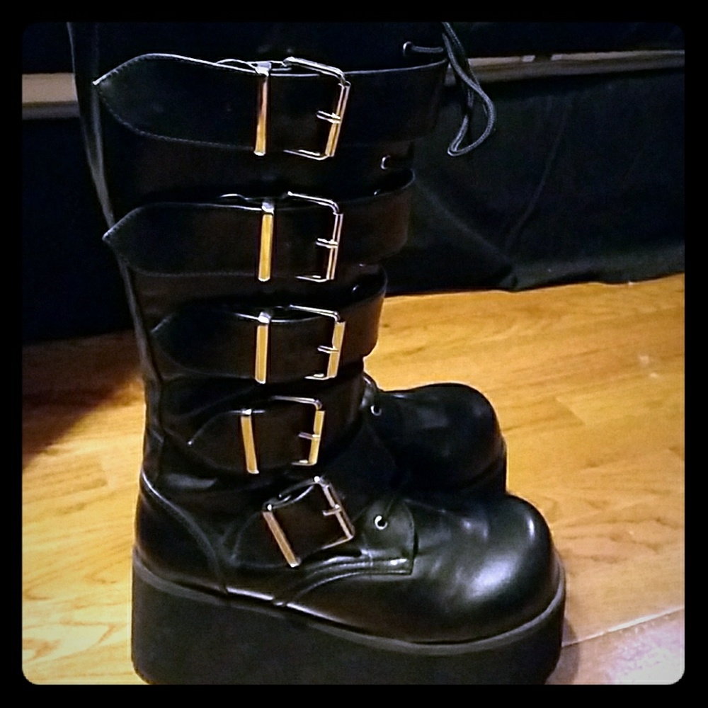 Demonia Platforms Black Boots sz 10 nwot