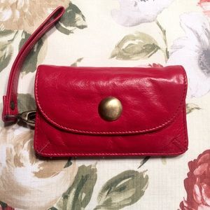 Latico Red Hot Leather Wristlet