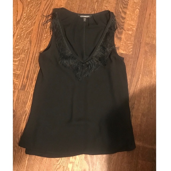 NWOT Express Black Fringe Tank Top - Picture 6 of 8