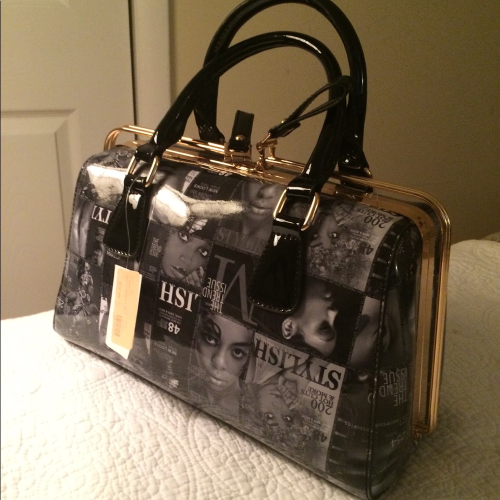 💄Hello Gorgeous! magazine faux leather satchel