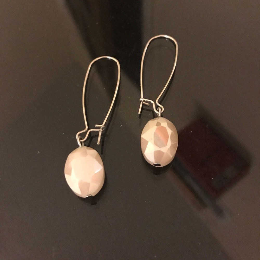 *** 50% in bundle White dangle earrings