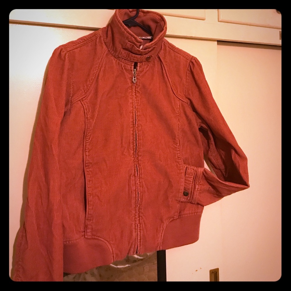 Mossimo corduroy coral colored bomber style coat