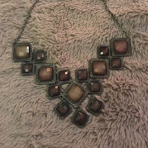 Purple and Dark Gray Statement Necklace