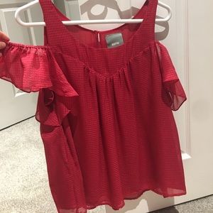 Magenta cold shoulder blouse
