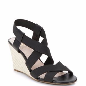 Vince Camuto Black Espadrille Wedge Sandals
