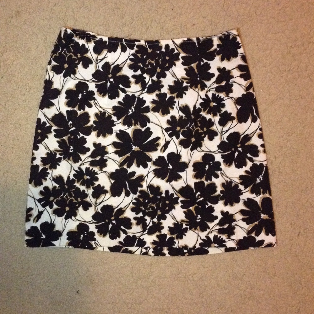 Black and White Floral Skirt