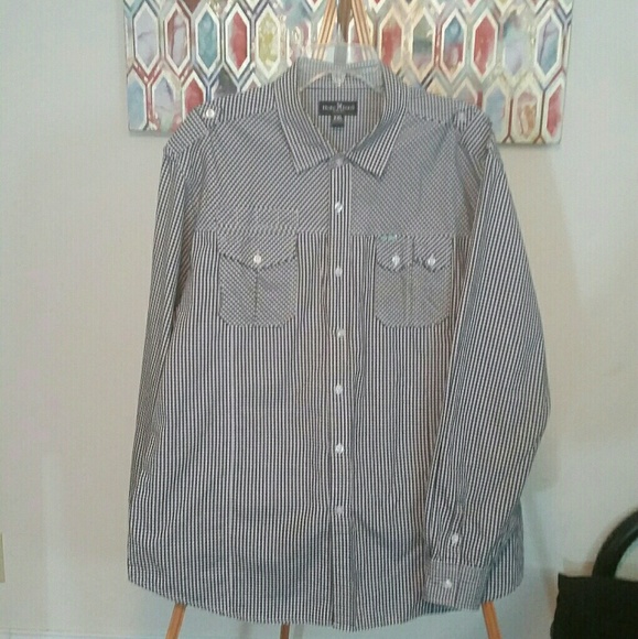 Black and White Casual Button Down - Picture 1 of 5