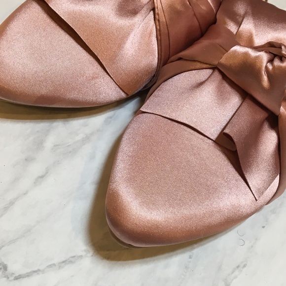 PRICE IS FIRM! Pink Knot Satin Pointy Toe Mules - Picture 3 of 5