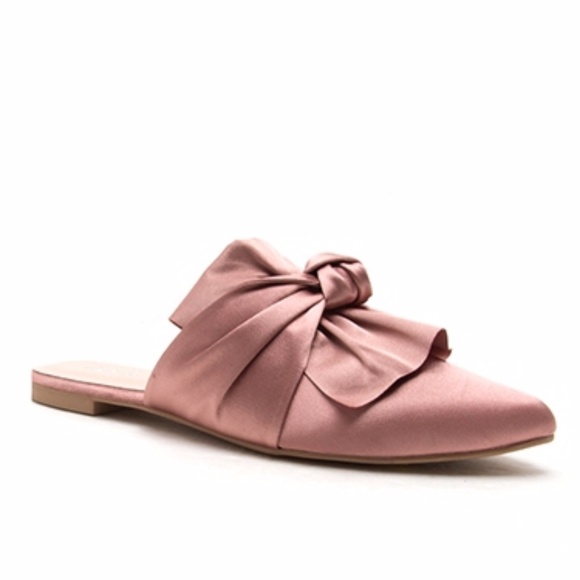 PRICE IS FIRM! Pink Knot Satin Pointy Toe Mules - Picture 5 of 5