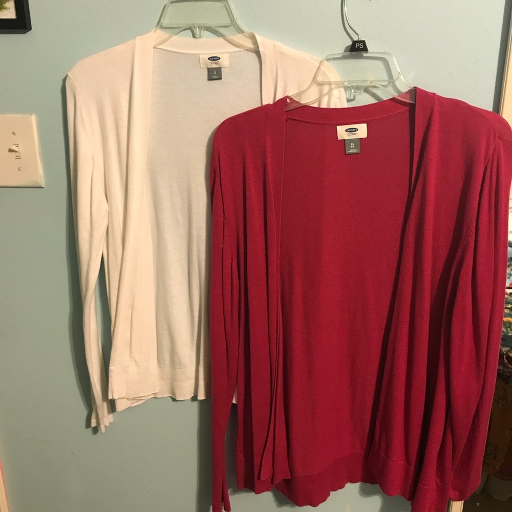 Old Navy White & Magenta Cardigan Bundle!