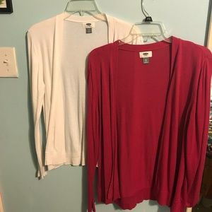 Old Navy White & Magenta Cardigan Bundle!