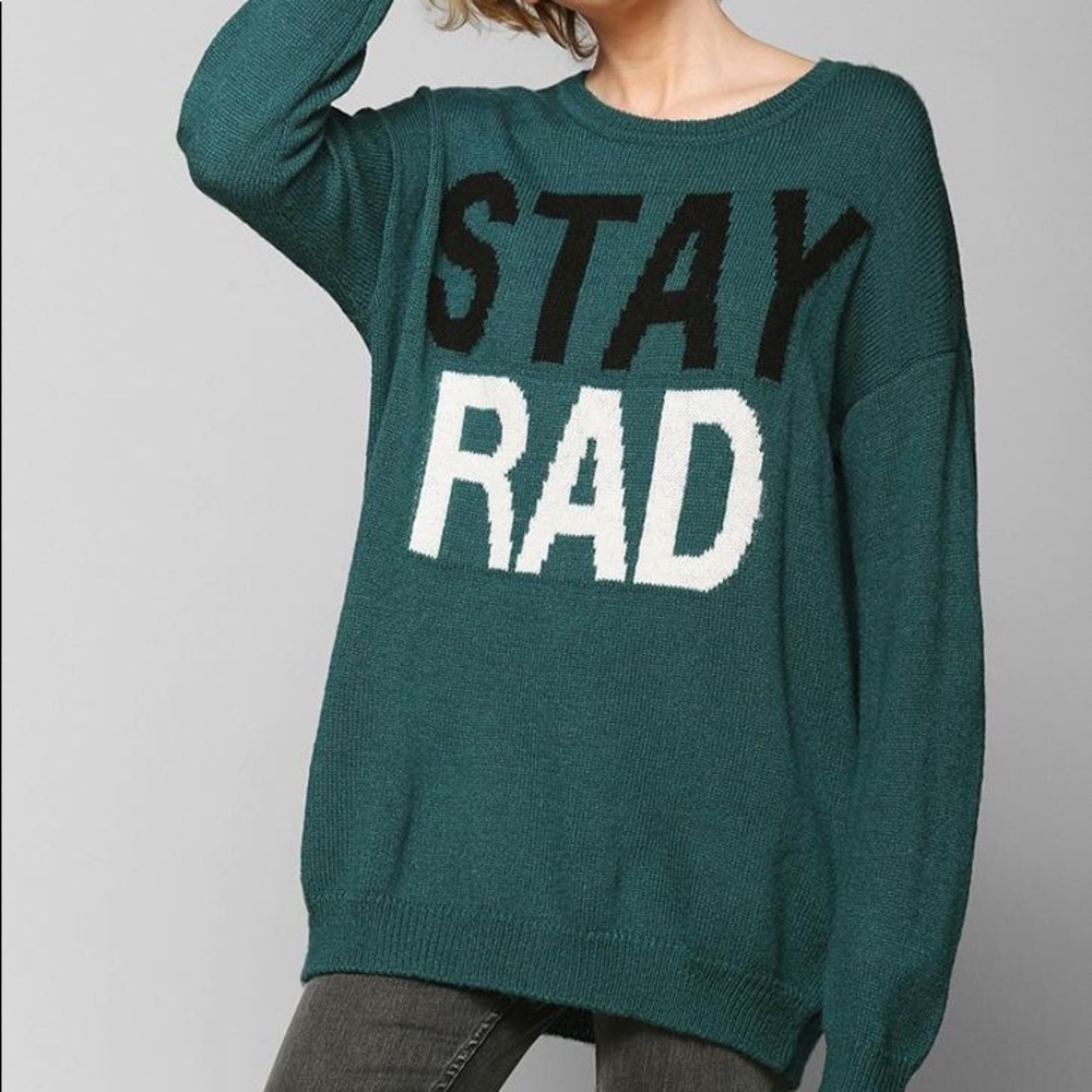 "Stay rad" sweater dress from urban outfitters