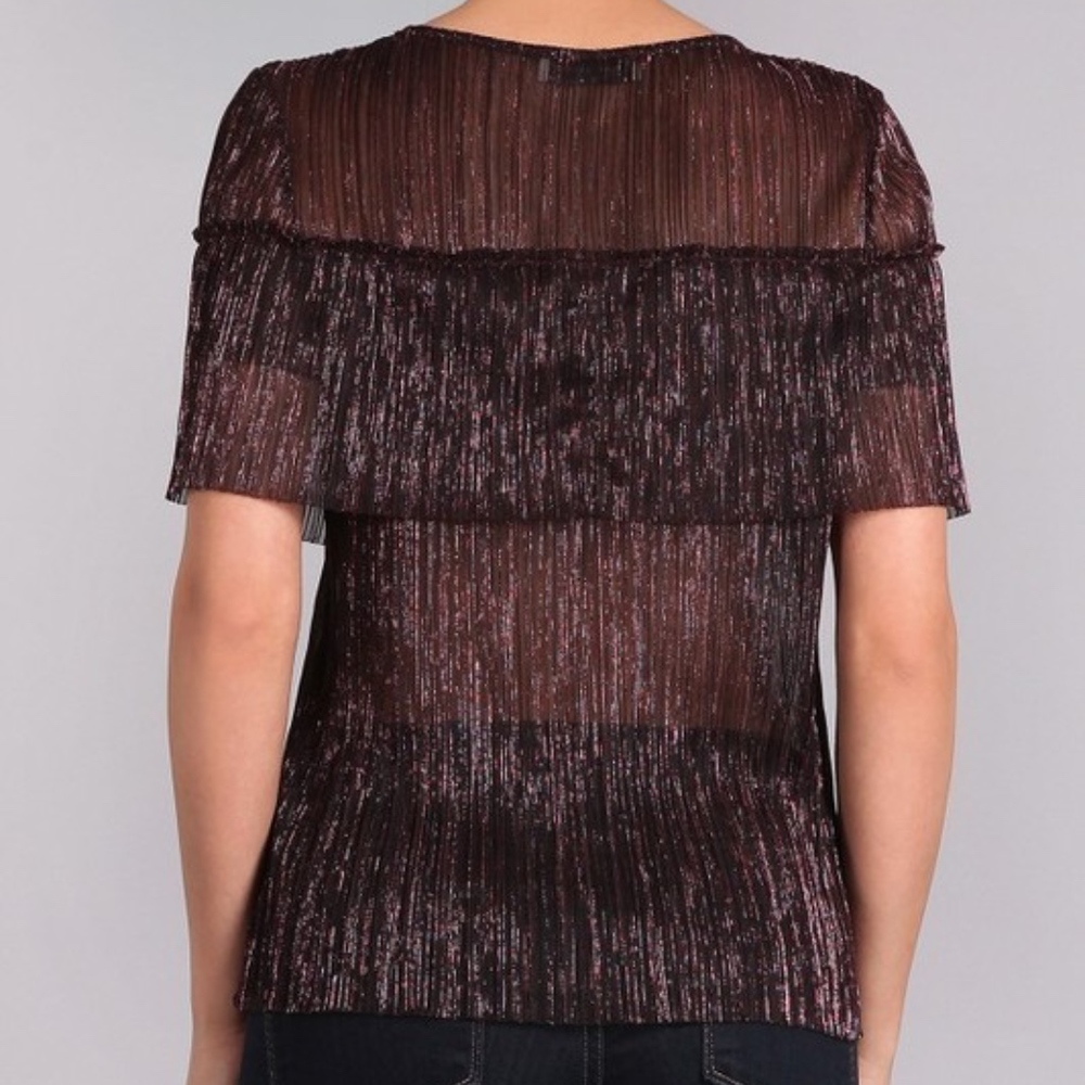 "Elizabeth" Shimmer Holiday Blouse - Picture 4 of 5