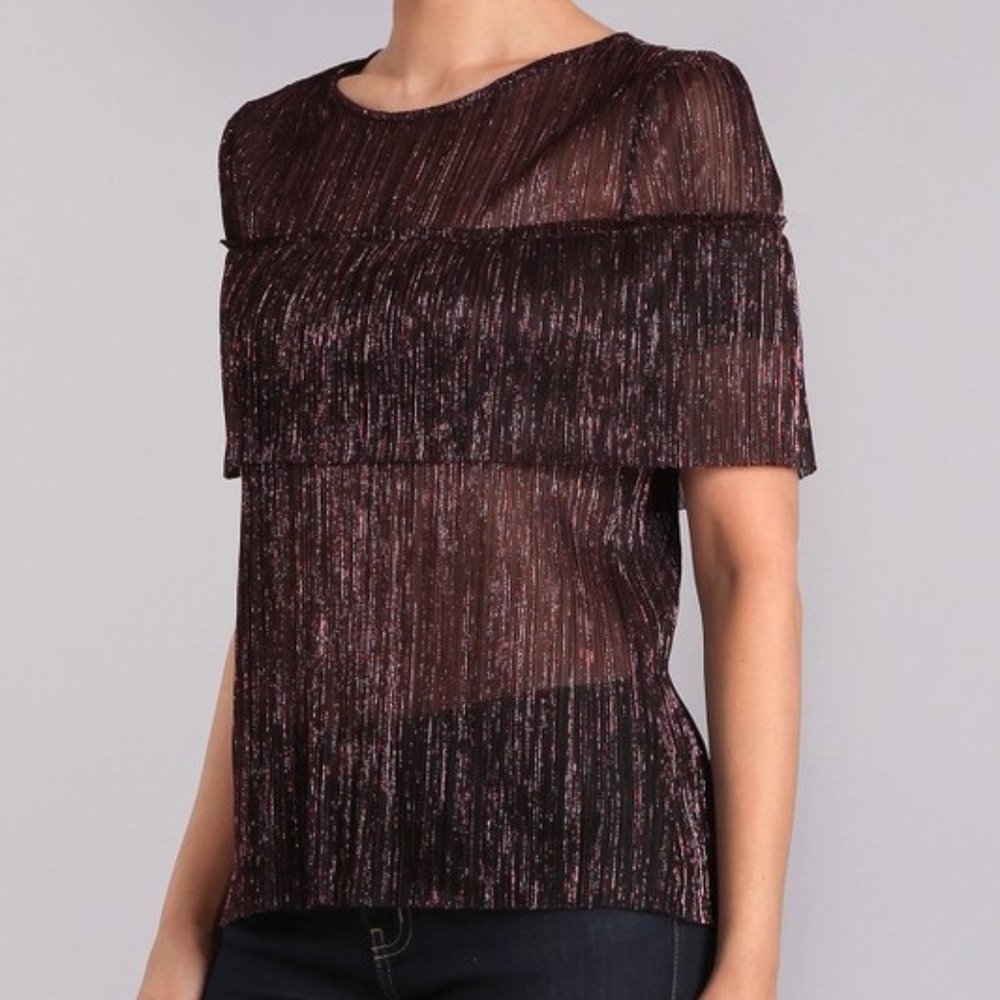 "Elizabeth" Shimmer Holiday Blouse - Picture 2 of 5