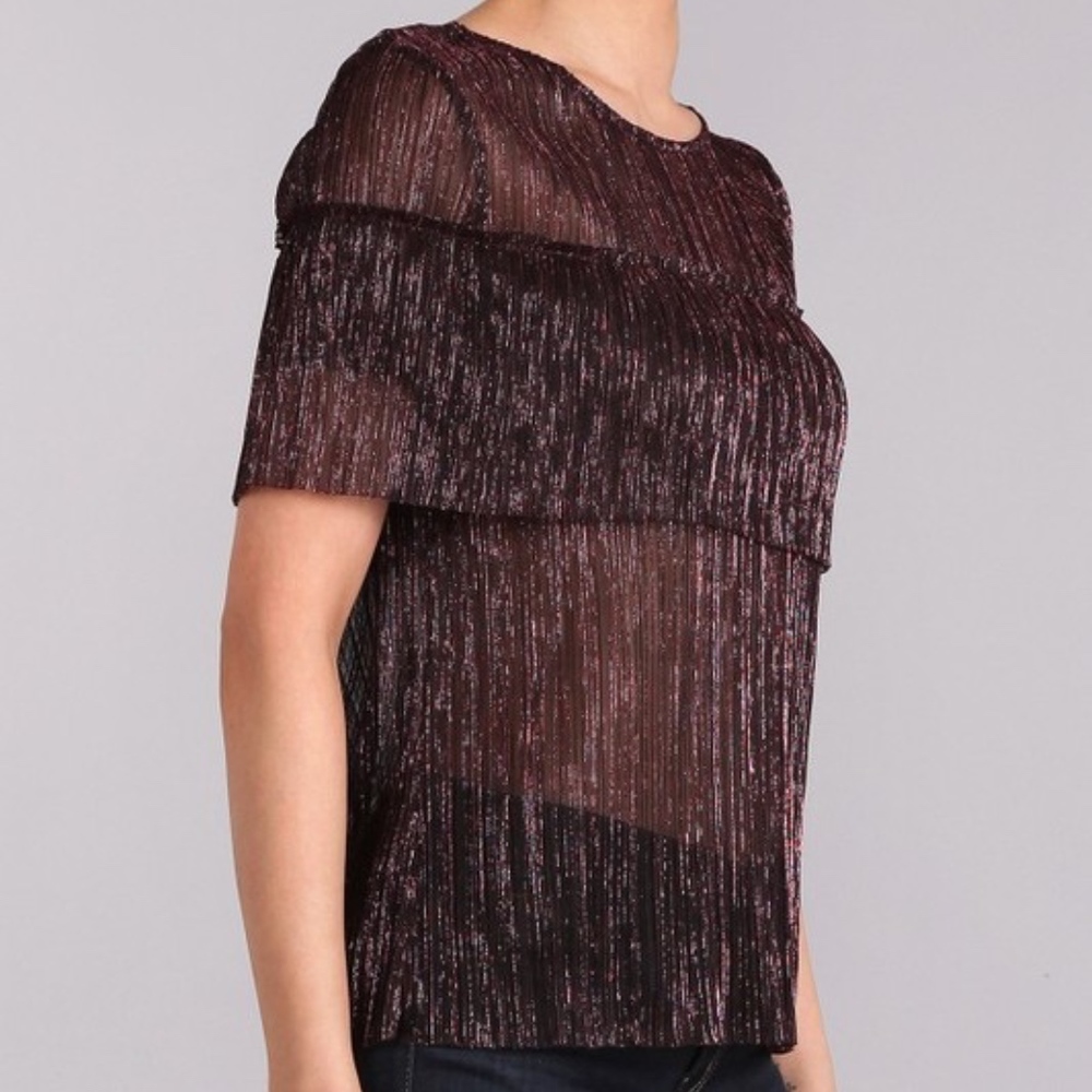 "Elizabeth" Shimmer Holiday Blouse - Picture 3 of 5