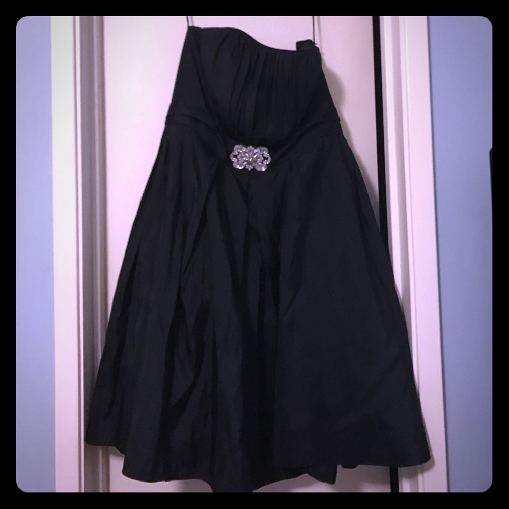 Strapless Black Cinderella Design Dress