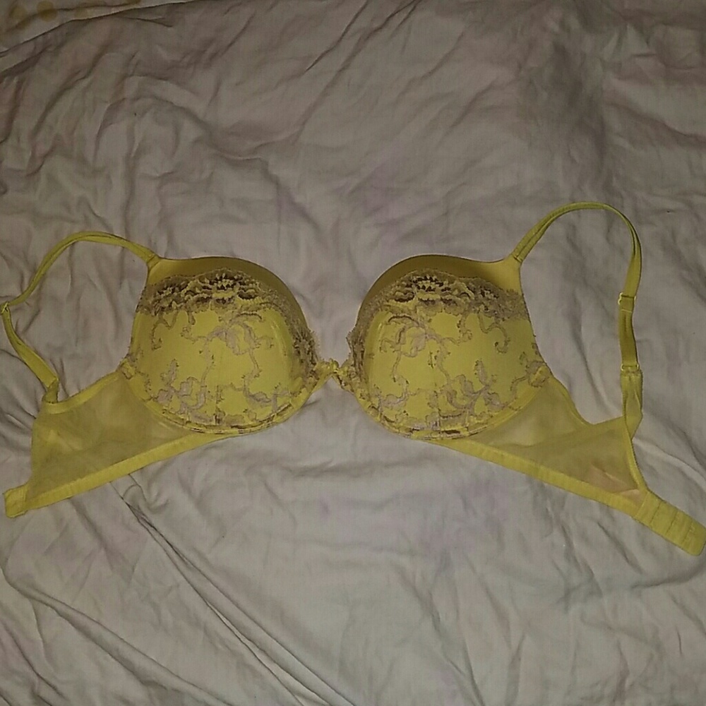 Victoria Secret Yellow Plunge Padded Brand 34DD