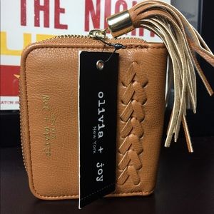 Olivia + Joy  Saddle colorSmall wallet w/tassel.