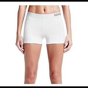 White Nike Compression Shorts