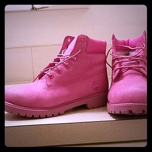 Pink Timberland boots