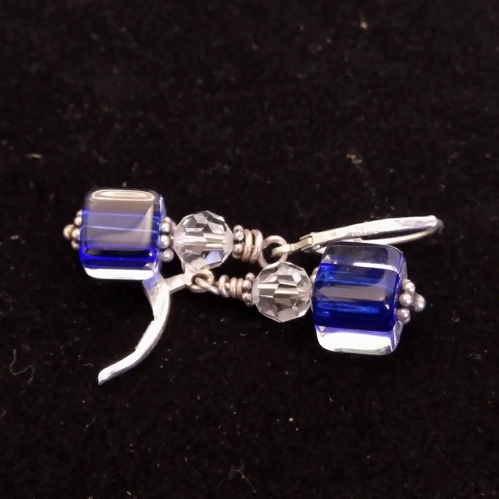 925 Sterling Silver Dichroic Glass Earrings