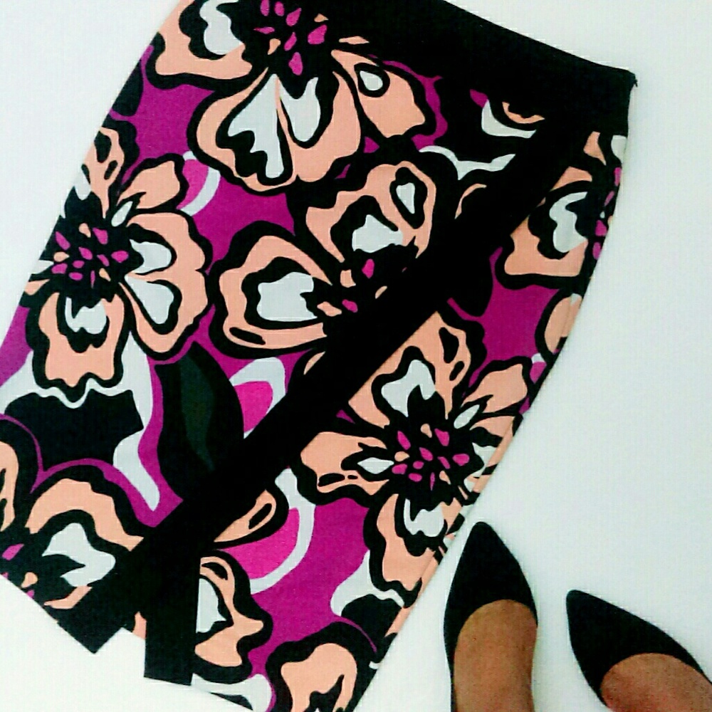 Fuchsia Floral Envelope Skirt